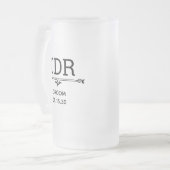 Groom Initialen Matglas Bierpul (Voorkant links)