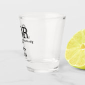 Groom Initialen Shot Glas (Rechts)