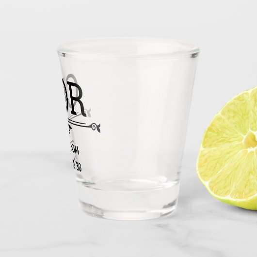 Groom Initialen Shot Glas (Rechts)
