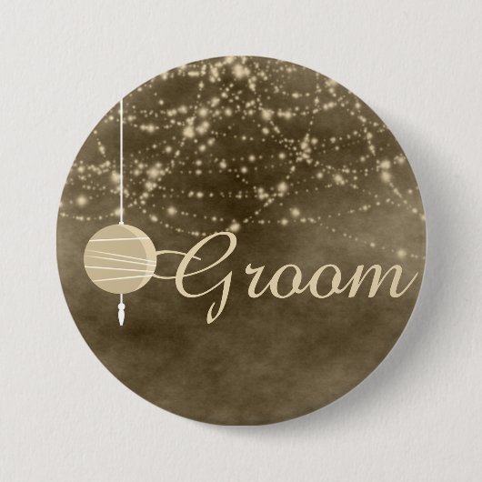 Groom Ivory Lantern Ronde Button 7,6 Cm (Voorkant)