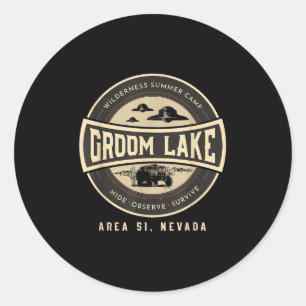 Groom Lake Summer Wilderness Camp - Grappig gebied Ronde Sticker
