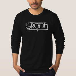 GROOM Lettering Art Deco Wedding Rehearsal T-shirt