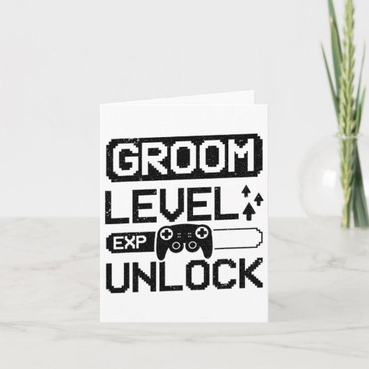 Groom Level Unlock Bachelor Party Kaart (Voorkant)