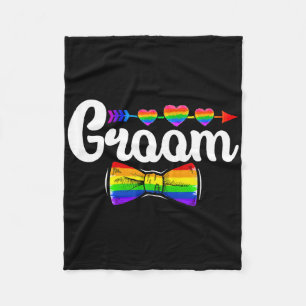 Groom LHBT Pride Gay Bachelor Trouwen Verloving L Fleece Deken