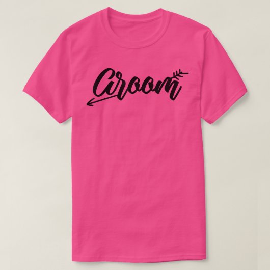 Groom Matching Cute Arrow Verloving Wedding Party T-shirt (Design voorkant)