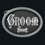 Groom met Bow Stropdas Wit en Zwart Type Gesp<br><div class="desc">Pas de achtergrond aan uw favoriete kleur aan!</div>