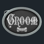 Groom met Bow Stropdas Wit en Zwart Type Gesp<br><div class="desc">Pas de achtergrond aan uw favoriete kleur aan!</div>