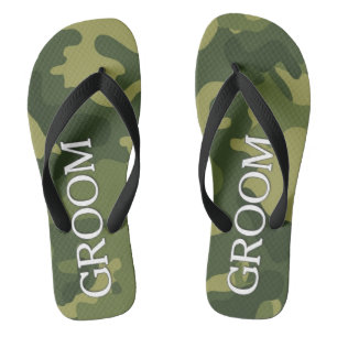Groom met Green Camoflauge Pattern Teenslippers