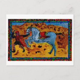 Groom met opgewonden briefkaart