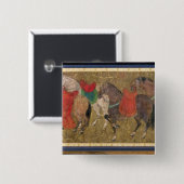 Groom met paarden vierkante button 5,1 cm (Voorkant /achterkant)