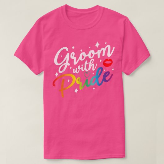 Groom met Pride Gay Pride LGBT Ally Bachelor Part T-shirt (Design voorkant)