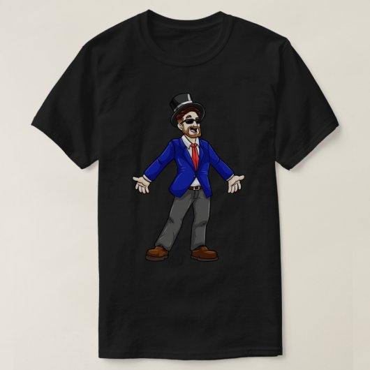 Groom met zonnebrillen en cilinder t-shirt (Design voorkant)