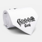 Groom met zwart Stropdas met zwart type (Opgerold)