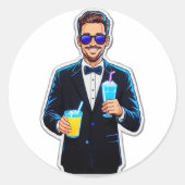 Groom Mode: Activated!" (Bachelor Party) Ronde Sticker (Voorkant)