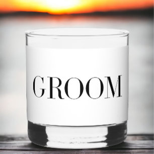 Groom Modern gepersonaliseerd minimalistisch Whisky Glas