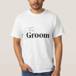 Groom Modern Retro Bachelor Party White Shirt<br><div class="desc">Een klassiek,  minimalistisch,  modern retro bachelor party shirt perfect voor de bruidegom. Pas het samen met ons passende bride-bachelorette partijfeest shirt voor de perfecte gebeurtenis aan.</div>