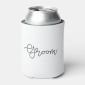 Groom Modern Script Diamond Bruiloft Partij Blikjeskoeler (Blikje Voorkant)