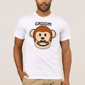 Groom Monkey met Mustache T-shirt (Voorkant)