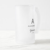 Groom Monogram Naam Bruiloft Matglas Bierpul (Voorkant rechts)