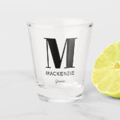 Groom Monogram Naam Shot Glass Shot Glas (Voorkant)