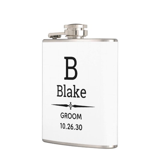 Groom Monogrammed Flask Heupfles (Links)