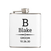 Groom Monogrammed Flask Heupfles (Voorkant)