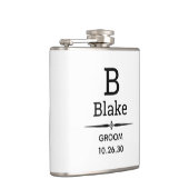 Groom Monogrammed Flask Heupfles (Rechts)