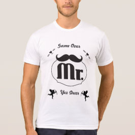 Groom Mustache Game Over T-shirt