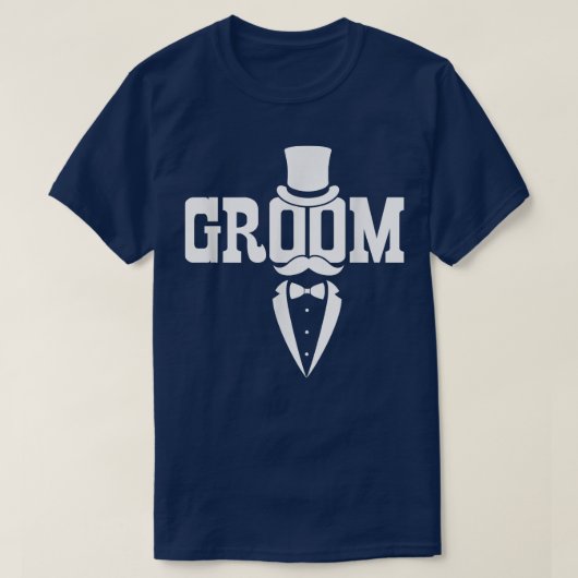 Groom Mustache Pet Wedding Bachelor Party Husband T-shirt (Design voorkant)