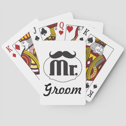 Groom Mustache Pokerkaarten (Achterkant)