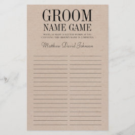 Groom Name Game