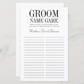 Groom Name Game (Voorkant / Achterkant)