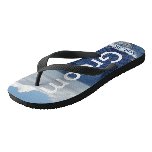 Groom Ocean Waves Blue Sky Teenslippers (Schuin)
