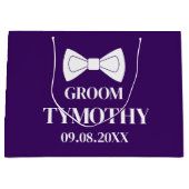 Groom Paarse Elegant Modern Gifts Wedding Groot Cadeauzakje (Voorkant)