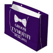 Groom Paarse Elegant Modern Gifts Wedding Groot Cadeauzakje (Voorkant Gekanteld)
