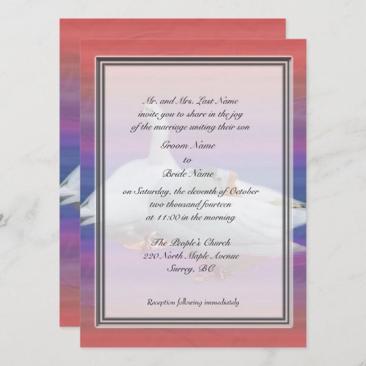 Groom parent's bruiloft kaart (Voorkant / Achterkant)