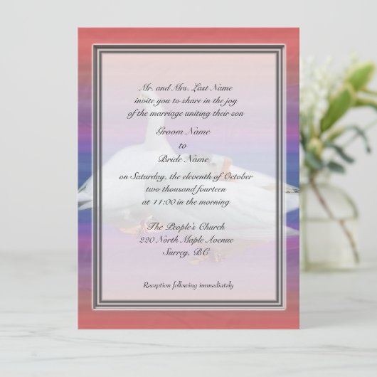 Groom parent's bruiloft kaart (Staand voorkant)