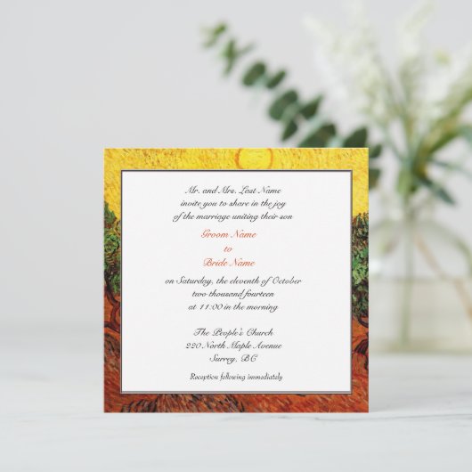 Groom parent's bruiloft kaart (Staand voorkant)