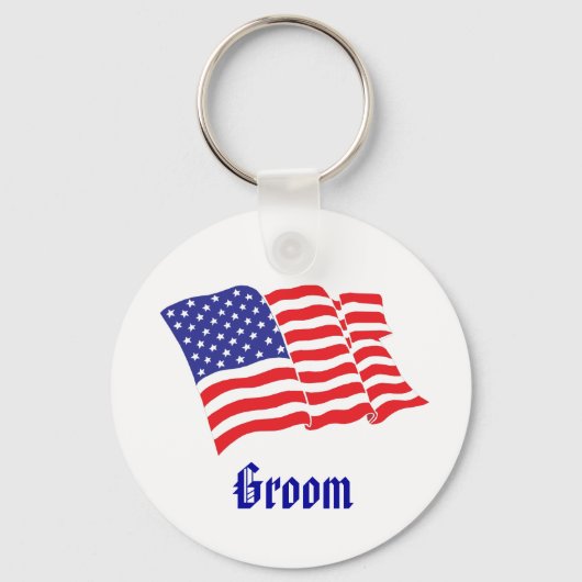 Groom Patriotic Wedding Sleutelhanger (Voorkant)