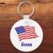 Groom Patriotic Wedding Sleutelhanger (Voorkant)