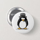 Groom Penguin Ronde Button 5,7 Cm (Voorkant /achterkant)