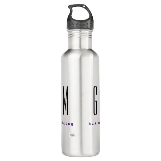 Groom Personalized Water Bottle HAMbyWG Waterfles (Achterkant)