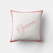 Groom Pink Script Chic Wedding Kussen (Achterkant)
