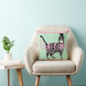 Groom Pink Tabby cat floral Wedding Decor Cushion Kussen (Stoel)
