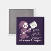 Groom reaper melker square sticker briefkaart magneet (Voorkant / Achterkant)