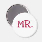 Groom Red Text Mr. Magneet (Voorkant / Achterkant)