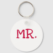 Groom Red Text Mr. Sleutelhanger (Voorkant)