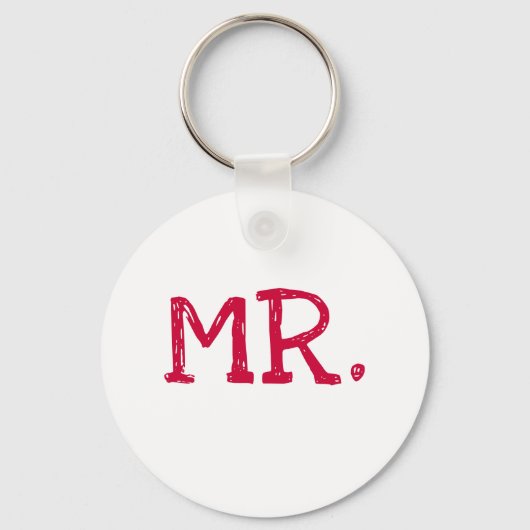 Groom Red Text Mr. Sleutelhanger (Voorkant)