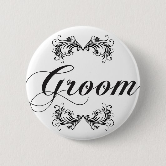 Groom Ronde Button 5,7 Cm (Voorkant)
