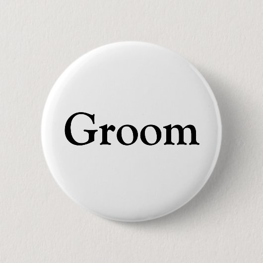 Groom Ronde Button 5,7 Cm (Voorkant)